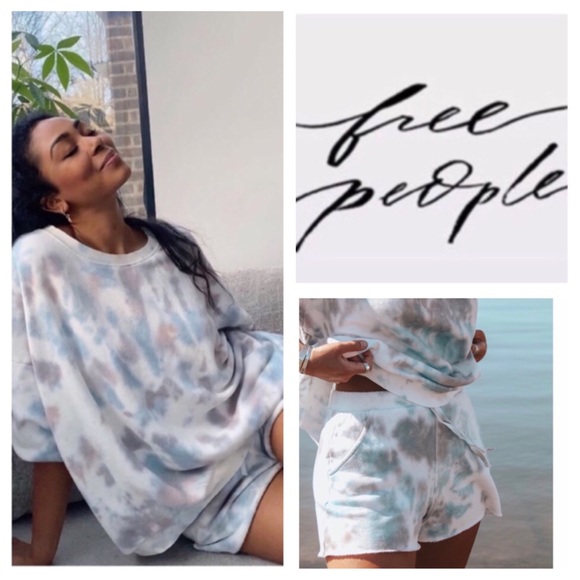 Free People Two-Piece Kelly Washed Short Set. NWT. - Picture 1 of 14